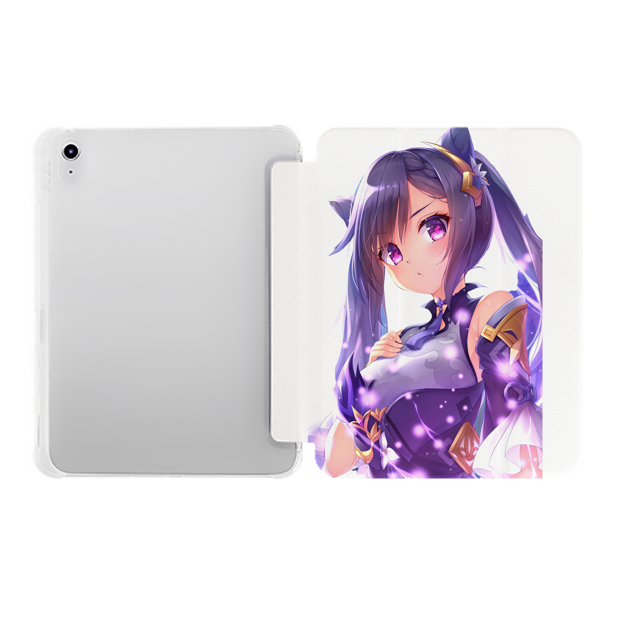げんし神 刻晴 こくせい genshin Kokusei IPad ケース ペン収納付き 三つ折りスタンド PUレザー×シリコン 対応機種9.5/10.5/10.9インチ